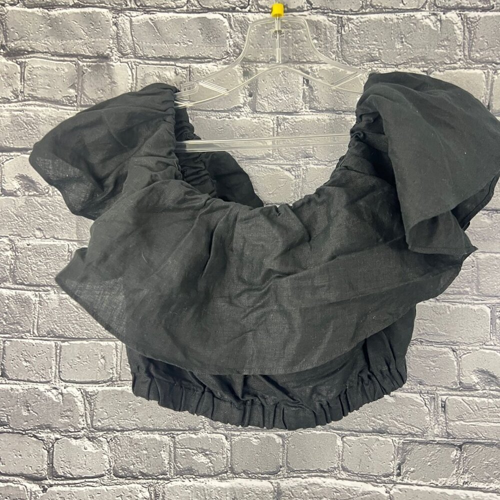 Banana Republic Meridian Black  Linen Pant with Matching Top Size S 4 - Picture 9 of 12